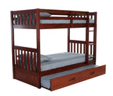 Donco Twin/Twin Mission Bunkbed #color_Merlot