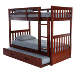 Donco Twin/Twin Mission Bunkbed #color_Merlot