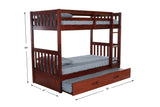 Donco Twin/Twin Mission Bunkbed #color_Merlot