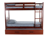 Donco Twin/Twin Mission Bunkbed #color_Merlot