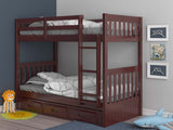 Donco Twin/Twin Mission Bunkbed #color_Merlot