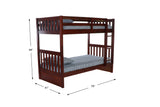 Donco Twin/Twin Mission Bunkbed #color_Merlot
