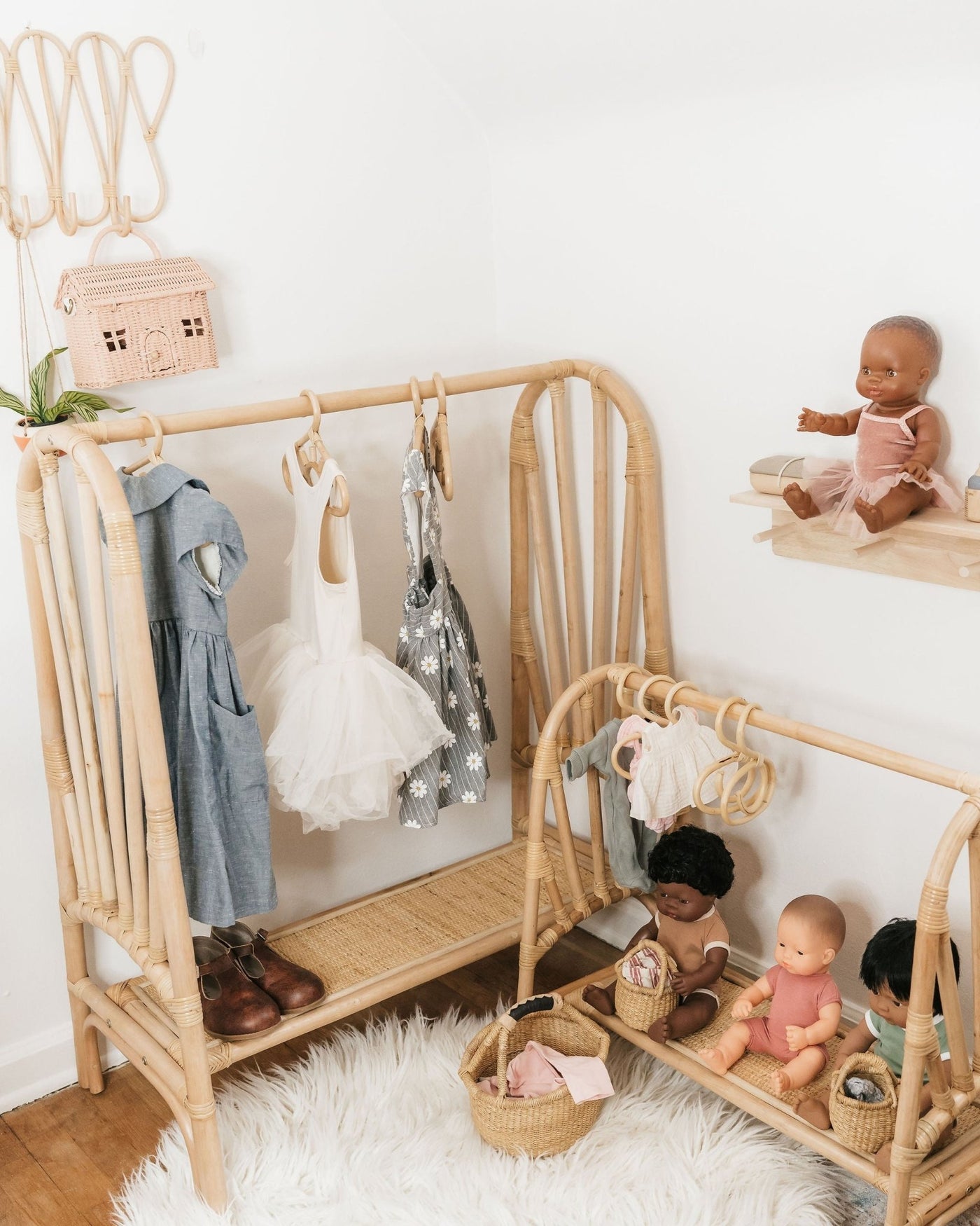 Kiara Mini Rattan Clothing Rack