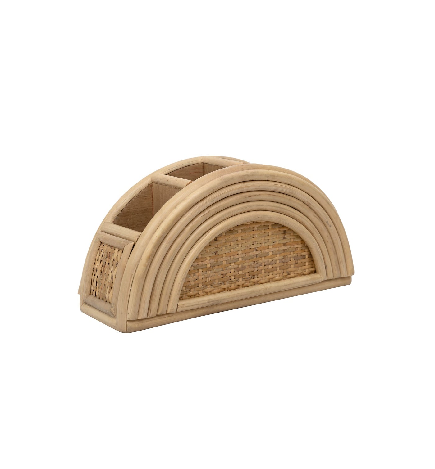 Rattan Rainbow Desk Organizer