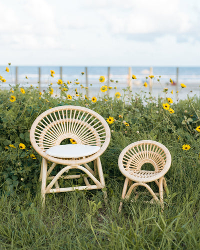 Rainbow Rattan Kids Chair - Natural