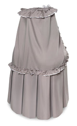 Gray Empress Round Baby Bassinet with Canopy – Elegant and cozy bassinet with a charming canopy for a dreamy nursery – MonkeyBunks.com.