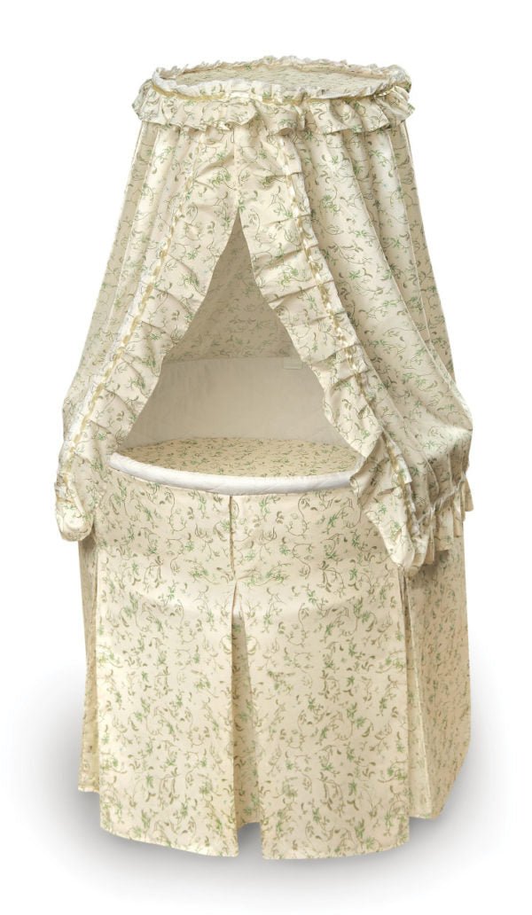 Empress Round Baby Bassinet with Canopy – Elegant and cozy bassinet with a charming canopy for a dreamy nursery – MonkeyBunks.com.