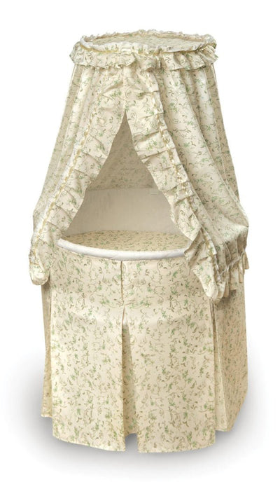 Empress Round Baby Bassinet with Canopy – Elegant and cozy bassinet with a charming canopy for a dreamy nursery – MonkeyBunks.com.