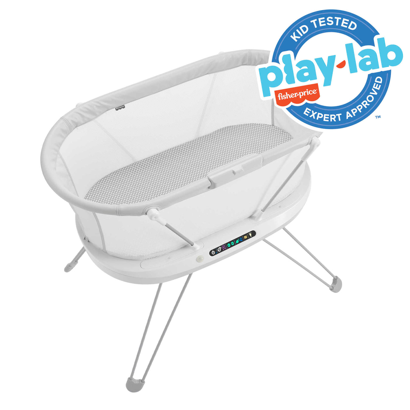 Fisher-Price Baby Bassinet With Sound Detection, Lights, Music And Sounds, Luminate