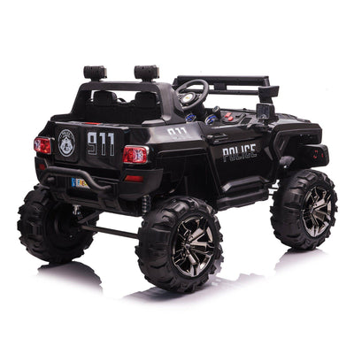 12V Police Truck Ride on 2 Seater with Parental Remote Control for 3-8 Years - Dti Direct USA