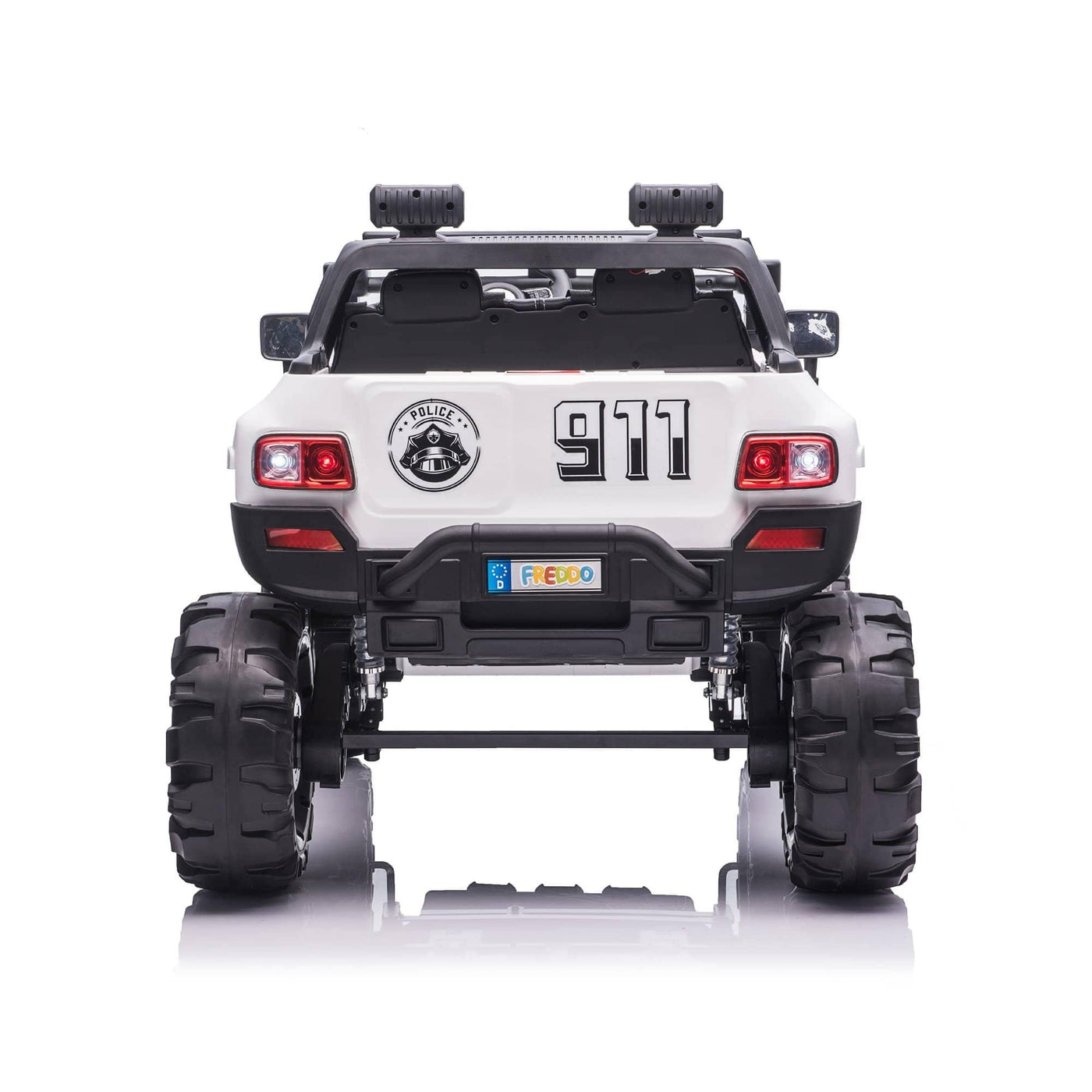 12V Police Truck Ride on 2 Seater with Parental Remote Control for 3-8 Years - Dti Direct USA