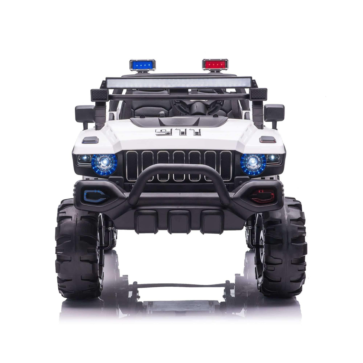 12V Police Truck Ride on 2 Seater with Parental Remote Control for 3-8 Years - Dti Direct USA