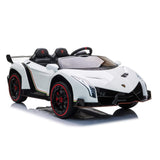 24v ride on 4x4 White Lamborghini Veneno 2 Seater Ride on with Parental Remote Control for 3-8 Years - Dti Direct USA