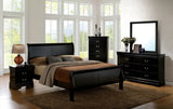 Furniture of America Corella Transitional Wood Eastern King Panel Bed #color_Black