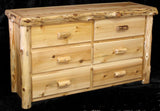 Alpine Hand Peeled Cedar Log 6 Drawer Dresser