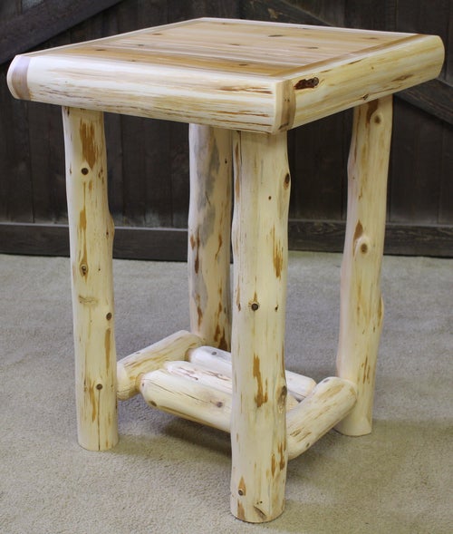 Cedar Hand Peeled End Table