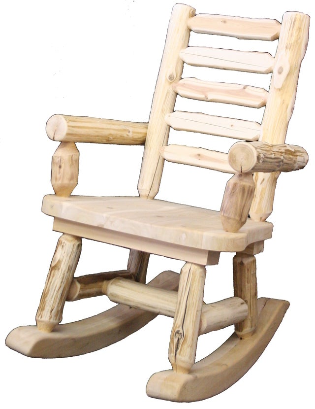 Hidden Lake Cedar Hand Peeled Log Rocker – Monkey Bunks
