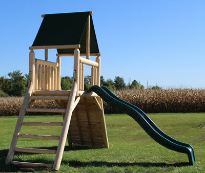 Cedar Peak Log Playground Tower With Slide