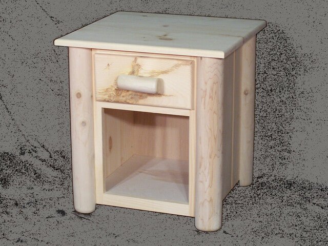 Frontier 1 Drawer Open Bottom Cedar Log Night Stand