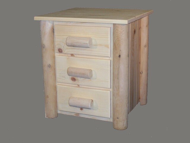 Frontier Cedar Log 3 Drawer Night Stand