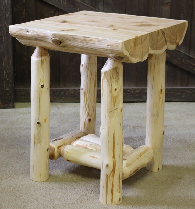 Half Log End Table