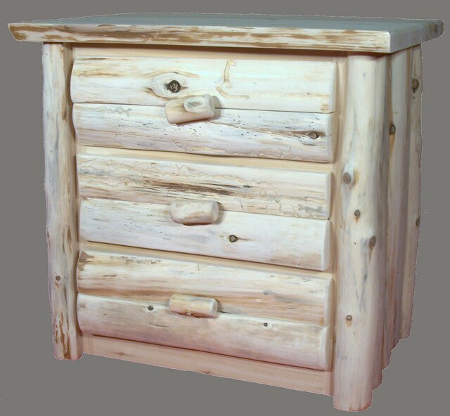 Hand Peeled Cedar Log 3 Drawer Chest