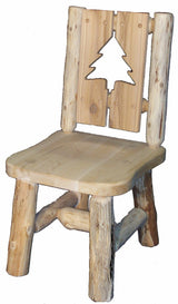 Hand Peeled Cedar Log Chairs 2 Panel Cut-Out