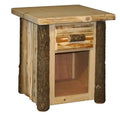 Hickory & Hand Peeled Cedar Log 1 Drawer Night Stand