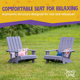 Jack & June Adult Adirondack Chair – classic outdoor wooden seating with wide armrests, contoured back, and durable construction for backyard relaxation.
