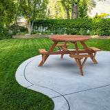 Adult Circular Redwood Picnic Table