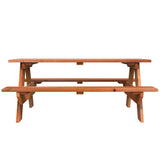 Jack & June adult rectangular wooden picnic table, sturdy outdoor dining table made of natural wood, perfect for patios, gardens, and backyard gatherings