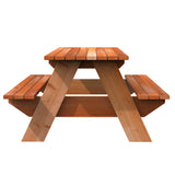 Jack & June adult rectangular wooden picnic table, sturdy outdoor dining table made of natural wood, perfect for patios, gardens, and backyard gatherings