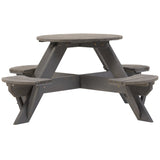 Jack & June kids circular cedar picnic table, durable outdoor seating for children, natural wood finish ideal for backyards and play areas