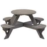 Jack & June kids circular cedar picnic table, durable outdoor seating for children, natural wood finish ideal for backyards and play areas