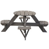 Jack & June kids circular cedar picnic table, durable outdoor seating for children, natural wood finish ideal for backyards and play areas
