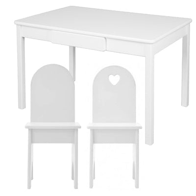 Arts & Crafts Table w/ Solid Back Chairs Set