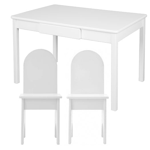 Arts & Crafts Table w/ Solid Back Chairs Set