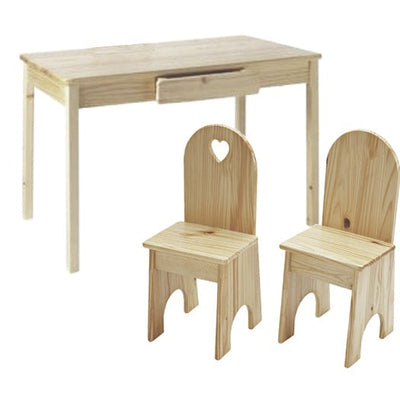 Arts & Crafts Table w/ Solid Back Chairs Set