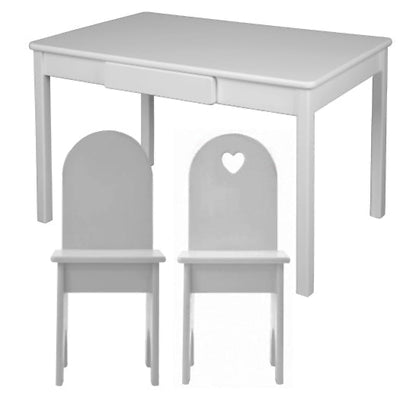 Arts & Crafts Table w/ Solid Back Chairs Set