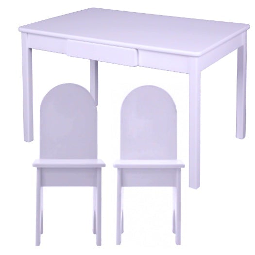 Arts & Crafts Table w/ Solid Back Chairs Set
