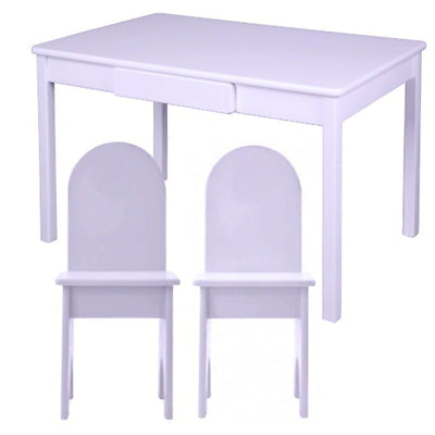 Arts & Crafts Table w/ Solid Back Chairs Set