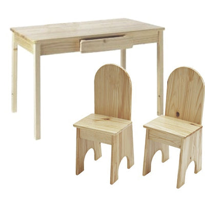 Arts & Crafts Table w/ Solid Back Chairs Set
