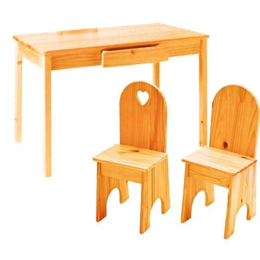 Arts & Crafts Table w/ Solid Back Chairs Set