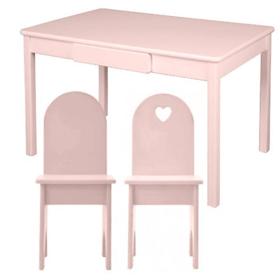 Arts & Crafts Table w/ Solid Back Chairs Set