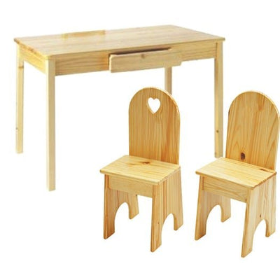 Arts & Crafts Table w/ Solid Back Chairs Set