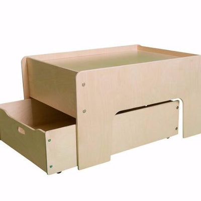 Half Play Table & Storage Drawer Set #color_Natural