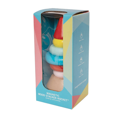 Magnetic Wood Stacker Rocket by Manhattan Toy