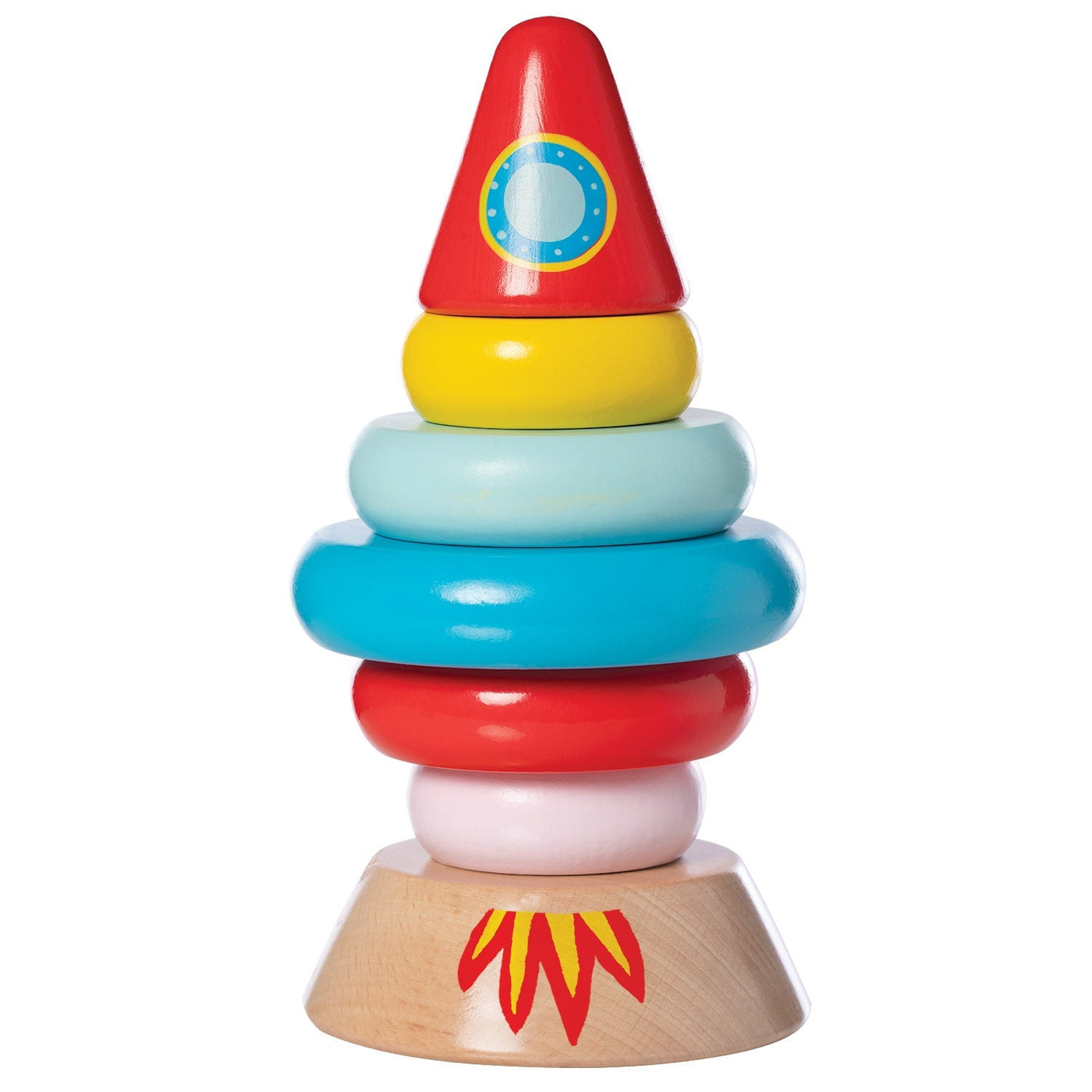 Magnetic Wood Stacker Rocket by Manhattan Toy