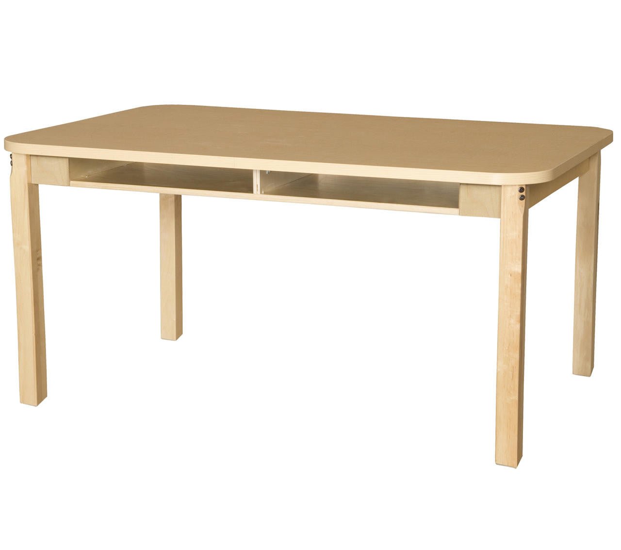 Four Seater High Pressure Laminate Desk with Hardwood Legs- 29"