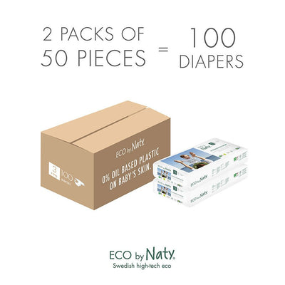 Eco by Naty Diapers, Size 3, 100 Diapers Economy Pack (2 Pack of 50)